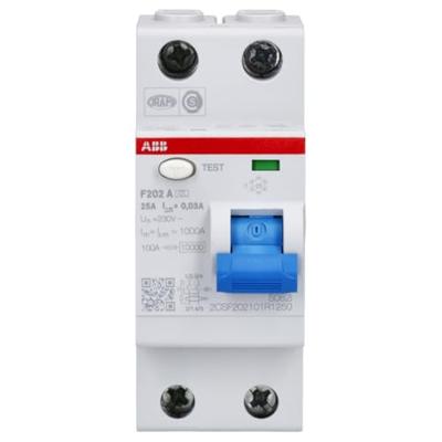 Aardlekschakelaar 30mA 2-polig 25A F202 ABB