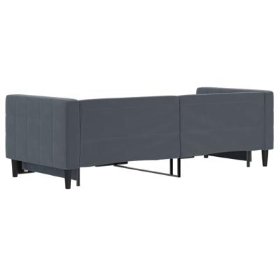 Slaapbank met onderschuifbed 100x200 cm fluweel donkergrijs