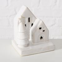 Boltze Home Deco huisje cristo steen met led h10cm - thumbnail