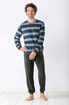 Grijze badstof herenpyjama van Hajo Grijze badstof herenpyjama van Hajo