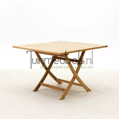 Tuintafel Milton teak vierkant -110x110x76 cm