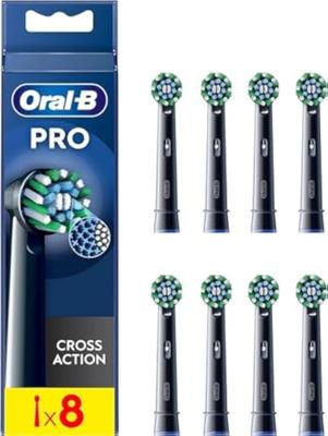 Oral-B Cross Action Pro Opzetborstels 8 Stuks Zwart