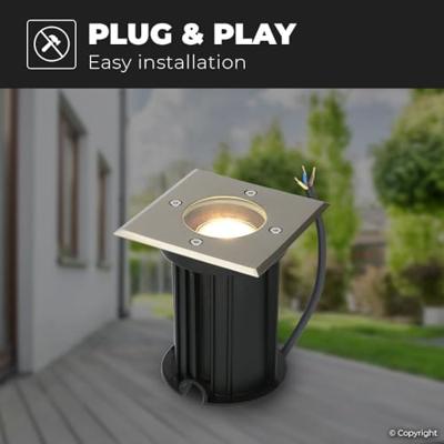 Set van 6 Ramsay LED Grondspot - Dimbaar - Vierkant - GU10 - 4 Watt 345 lumen - 2700K warm wit - RVS - IP67 waterdicht - Tuinspot - Oprit Set van 6 Ramsay LED Grondspot - Dimbaar - Vierkant - GU10 - 4 Watt 345 lumen - 2700K warm wit - RVS - IP67 waterdicht - Tuinspot - Oprit