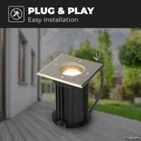Set van 6 Ramsay LED Grondspot - Dimbaar - Vierkant - GU10 - 4 Watt 345 lumen - 2700K warm wit - RVS - IP67 waterdicht - Tuinspot - Oprit - thumbnail