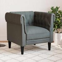 Fauteuil Chesterfield-stijl stof donkergrijs - thumbnail
