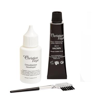 Eyebrow/eyelash dye brown