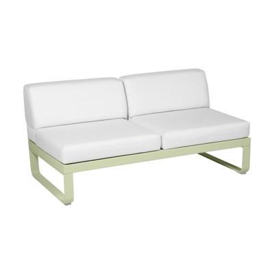 Fermob Bellevie 2-zitsmodule loungebank Willow Green - Off-White