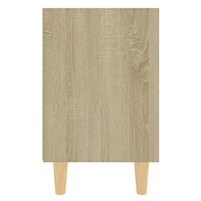 VidaXL Nachtkastje met houten poten 40x30x50 cm sonoma eikenkleurig VidaXL Nachtkastje met houten poten 40x30x50 cm sonoma eikenkleurig
