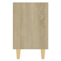 VidaXL Nachtkastje met houten poten 40x30x50 cm sonoma eikenkleurig - thumbnail