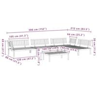5-delige Loungeset pallet massief acaciahout - thumbnail