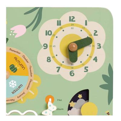 Classic World houten vintage kalender leerklok