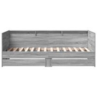 Slaapbank met lades zonder matras 75x190 cm grijs sonoma eiken - thumbnail