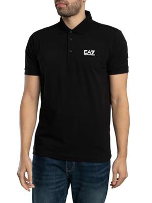 EA7 Emporio Armani 8NPF14 Polo Heren Zwart/Wit - Maat M - Kleur: Zwart | Soccerfanshop