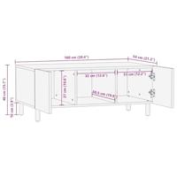 Salontafel 100x54x40 cm bewerkt hout zwart - thumbnail