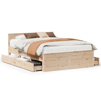 Bedframe zonder matras met hoofdbord grenenhout 160x200 cm