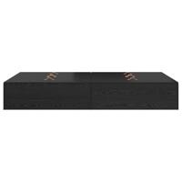 Bedframe Zwart eiken 200 x 120 x 31.5 cm Bewerkt hout - thumbnail