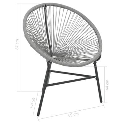 VidaXL Tuinmaanstoel poly rattan grijs VidaXL Tuinmaanstoel poly rattan grijs