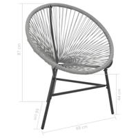 Maanstoel voor in de tuin 69x66x87 cm poly rattan grijs - thumbnail