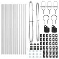 VidaXL Afrasteringspaal 13 pcs zilver staal - thumbnail