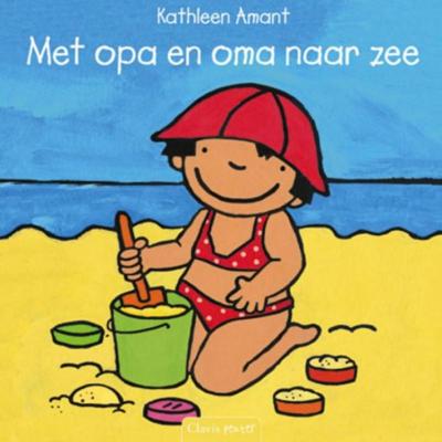 Anna met oma en opa aan zee