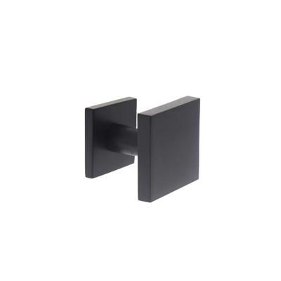 Intersteel voordeurknop vierkant 64x64mm op achterplaat 54x54mm verkropt éénzijdige montage - mat zwart
