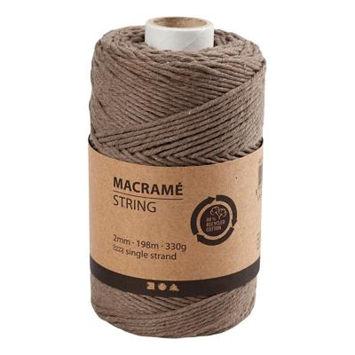 Creativ Company Macrame koord lichtbruin, 198m Creativ Company Macrame koord lichtbruin, 198m