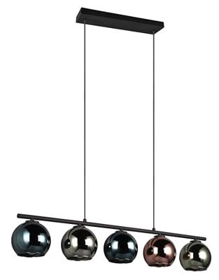 Trio Design hanglamp Sheldon zwart met smoke glas R31305017