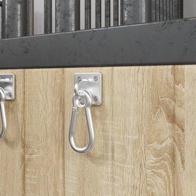 VidaXL Oogplaten met karabijnhaken 3 st 360° draaibaar staal zilver