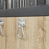 VidaXL Oogplaten met karabijnhaken 3 st 360° draaibaar staal zilver - thumbnail