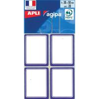 Agipa schooletiketten ft 38 x 50 mm (b x h), 32 etiketten per etui, blauwe rand - thumbnail