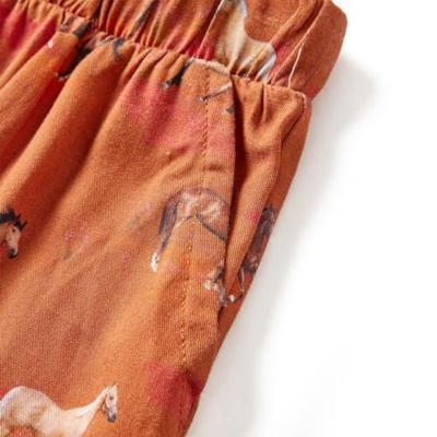 Kinderrokje met paardenprint 128 cognackleurig Kinderrokje met paardenprint 128 cognackleurig