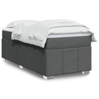 Boxspring met matras stof donkergrijs 90x190 cm - thumbnail