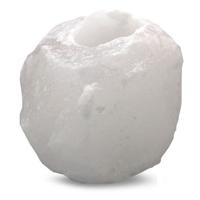 Zoutsteen Waxinelichthouder Wit ca. 10 x 10 x 10 cm - thumbnail