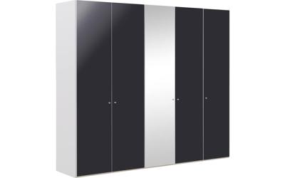 Goossens Kledingkast Easy Storage Ddk, Kledingkast 253 cm breed, 220 cm hoog, 4x draaideur en 1x spiegel draaideur midden Goossens Kledingkast Easy Storage Ddk, Kledingkast 253 cm breed, 220 cm hoog, 4x draaideur en 1x spiegel draaideur midden