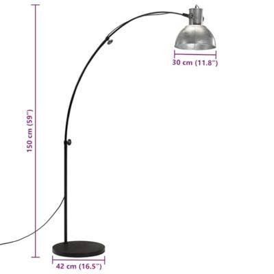 VidaXL Vloerlamp 25 w e27 150 cm vintage zilverkleurig
