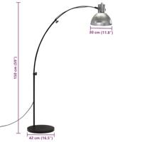 VidaXL Vloerlamp 25 w e27 150 cm vintage zilverkleurig - thumbnail