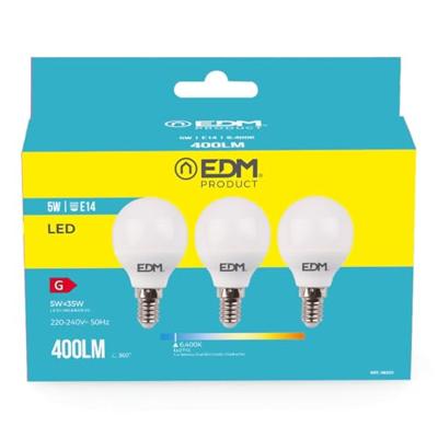 Set van 3 ledlampen EDM 98202 G 35 W 5 W 50 W E14 400 lm Ø 4,5 x 8 cm (6400 K)