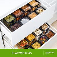 Sistema Voorraaddoos Tritan Vierkant 460 ml Transparant/Zwart - thumbnail