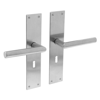 Intersteel Deurkruk Jura met schild 250x55x2mm rvs geborsteld