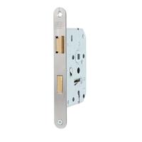 Nemef 1266 Deurslot | DM50mm | S55mm | krukgat 8mm | voorplaat RVS 20x174mm afgerond | messing dag- en nachtschoot | 2 sleutels | DR 1+3/2+4 - - thumbnail