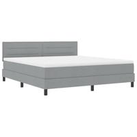 Boxspringbed met matras Lichtgrijs 180 x 200 cm Stof - thumbnail
