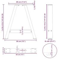 Salontafelpoten 2 st A-vormig 38x(42-43) cm staal zwart - thumbnail