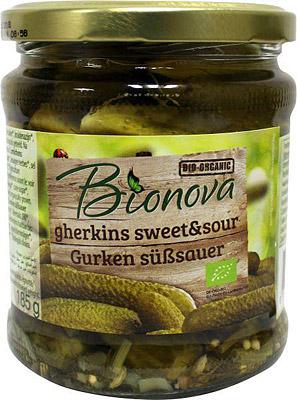 Bionova Augurken zoet zuur bio 330 Gram Bionova Augurken zoet zuur bio 330 Gram