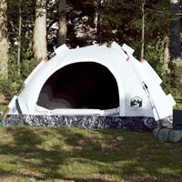 Tent 4-persoons snelontgrendeling verduisterende stof wit - thumbnail