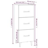 Dressoir 34,5x34x90 cm bewerkt hout bruineikenkleurig - thumbnail