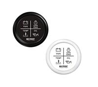 RECKY79202 - 12V/24V ZWARTE Multifunctionele Klok - thumbnail