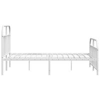 Bedframe met hoofd- en voeteneinde metaal wit 160x200 cm - thumbnail