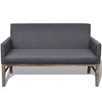 Bank met gevoerde kussens stof rubberwood donkergrijs - thumbnail