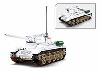 Sluban Army T-34/85 Battle Tank bouwstenen set - wit (M38-B0978) - thumbnail
