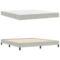 Boxspringbed met matras Lichtgrijs 180 x 200 cm Fluweel - thumbnail